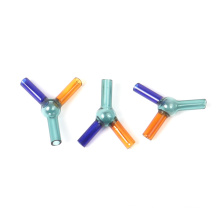 High quality colorful 9mm tee hookah accessories glass straw hookah separate plug